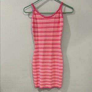 White Fox Boutique Pink and White Striped Dress